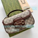 Replica GG Horsebit 1955 Small Brown-Beige Top Handle Bag